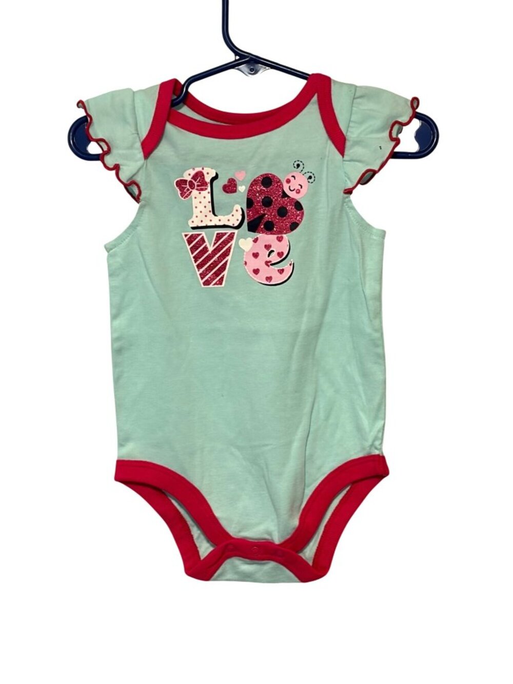 Swiggles Girls Infant Baby Size 6 9 months Mint Green Ruffle Cap Sleeve 1 piece